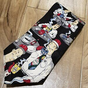 Rare Vintage Tabasco 100% Silk Tie - "Coffee Break" Bottle Men 90s Necktie